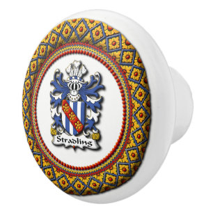 Pomo De Cerámica Escudo de la familia de Stradling