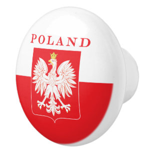 Pomo De Cerámica Escudo rojo del águila de Polonia