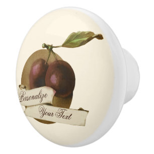 Pomo De Cerámica Escuela antigua de personalizable de ciruelas anti