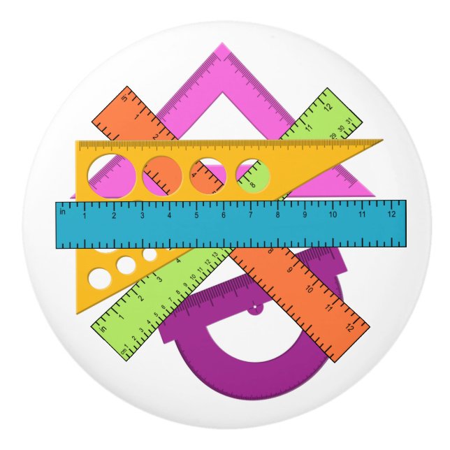 Pomo De Cerámica Escuelas y suministros de oficina Knobs del gabine (Anverso)