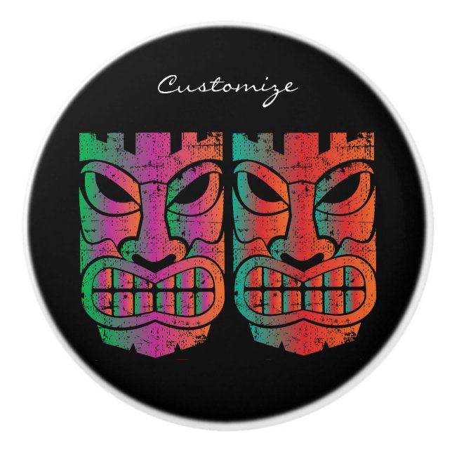 Pomo De Cerámica Escultura Twin Tiki Thunder_Cove (Anverso)