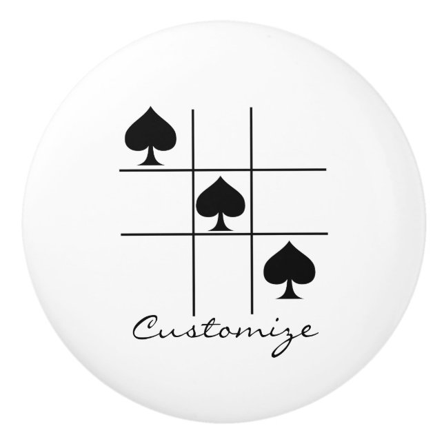 Pomo De Cerámica Espadas negras Tic Tac Toe Thunder_Cove (Anverso)