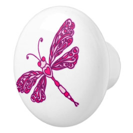 Pomo De Cerámica Espinazo de la libélula rosada