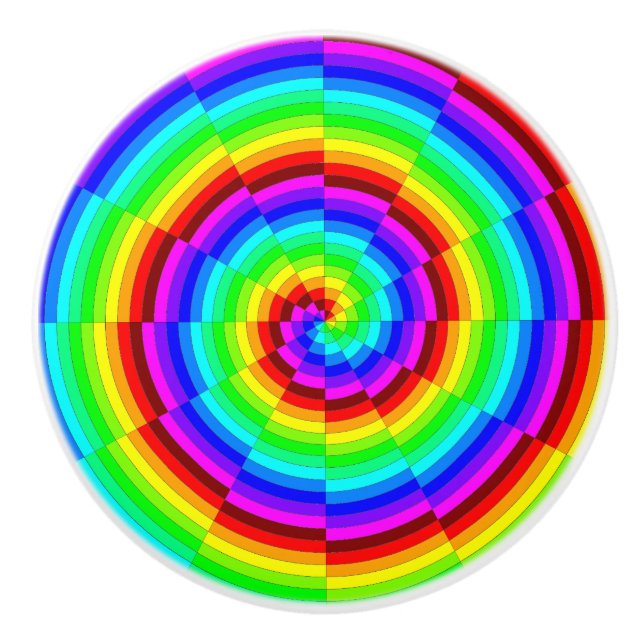 Pomo De Cerámica Espiral arcoiris de Kenneth Yoncich (Anverso)