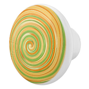 Pomo De Cerámica Espiral de colores de cítricos divertidos