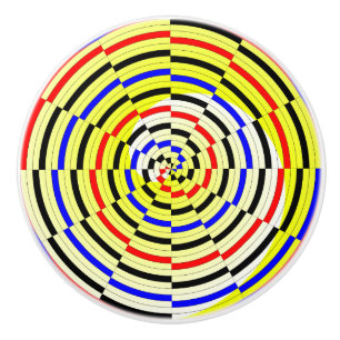 Pomo De Cerámica Espirales amarillas de Kenneth Yoncich