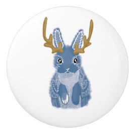 Pomo De Cerámica Espíritu Animal Jackalope 