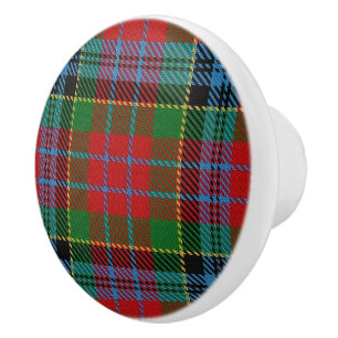Pomo De Cerámica Esplendor Escocés Tartán de Cuadros Clan Kidd