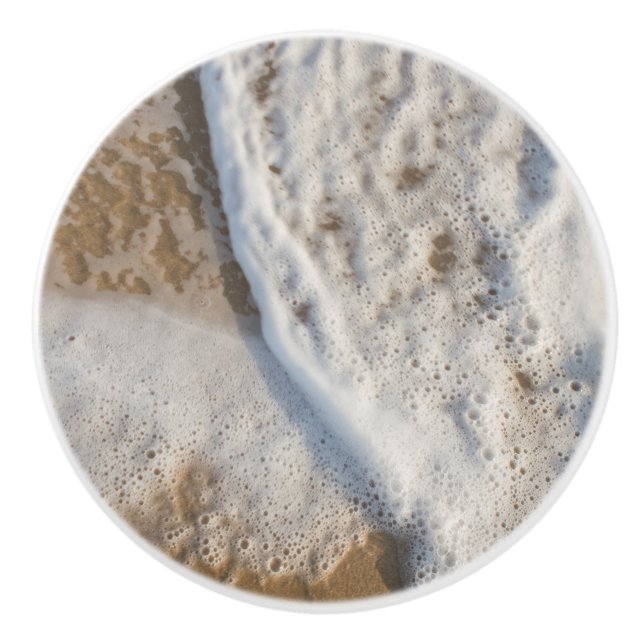 Pomo De Cerámica Espuma marina en la playa (Anverso)