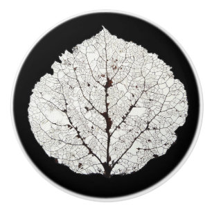 Pomo De Cerámica Esqueleto de hoja de álamo 1
