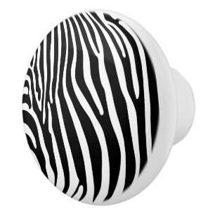 Pomo De Cerámica Estampado animal zebra