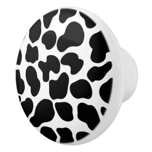 Pomo De Cerámica Estampado de animal blanco y negro Leopardo de las