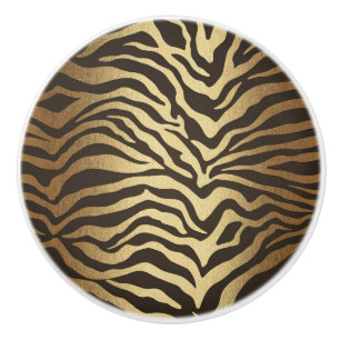 Pomo De Cerámica Estampado de cebra de piel de animal Glam moderno