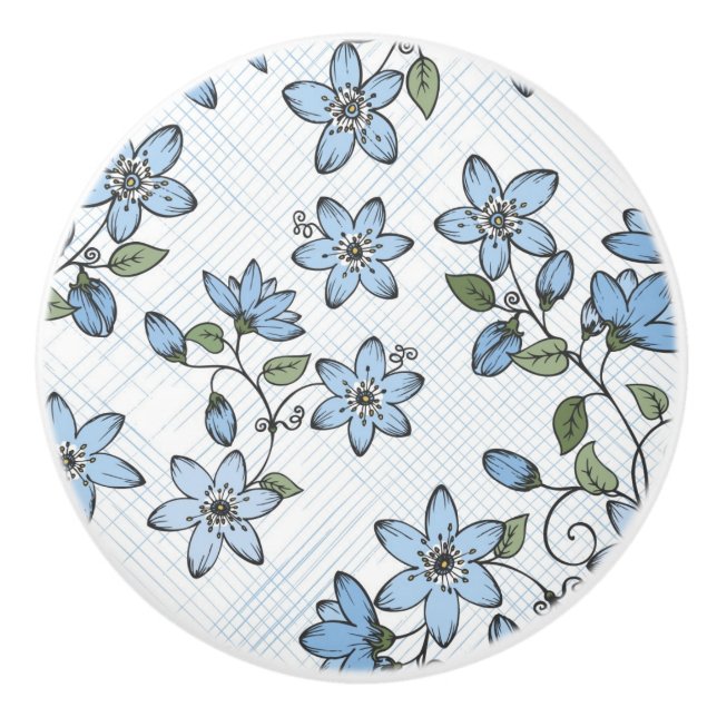 Pomo De Cerámica Estampado de flores 2 3 (Anverso)