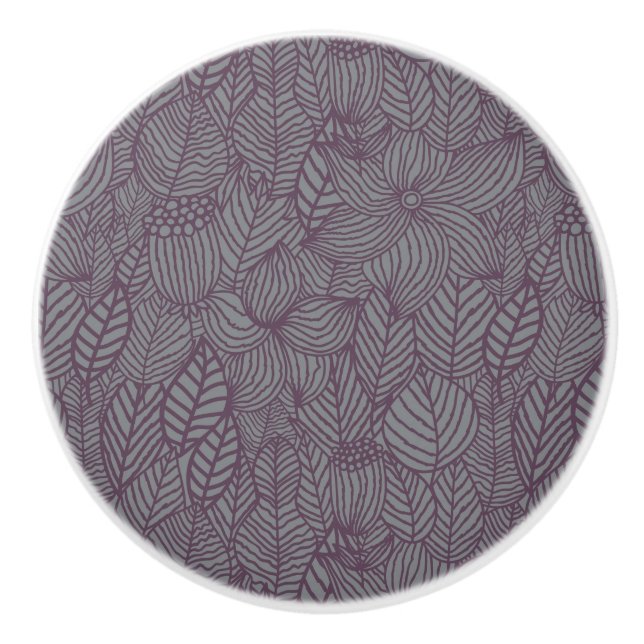 Pomo De Cerámica Estampado de flores 4 (Anverso)