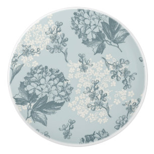 Pomo De Cerámica Estampado de flores retro con las flores del
