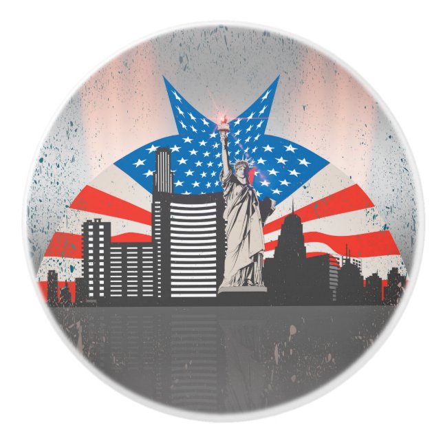 Pomo De Cerámica Estatua de la libertad (Anverso)