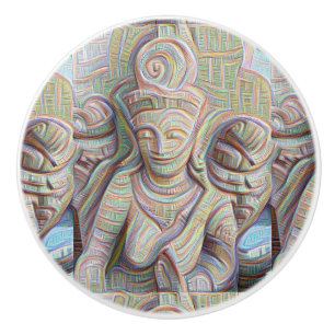 Pomo De Cerámica Estatua de Mosaic buddha Thunder_Cove