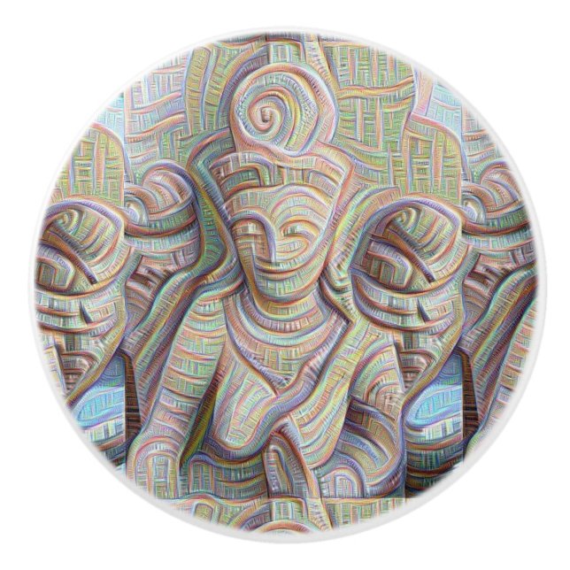 Pomo De Cerámica Estatua de Mosaic buddha Thunder_Cove (Anverso)