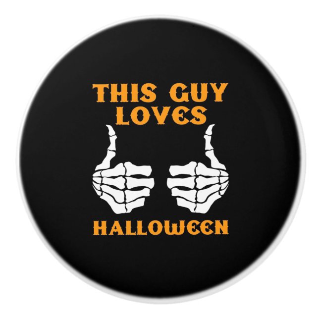 Pomo De Cerámica Este tipo ama Halloween (Anverso)