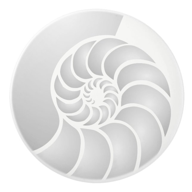 Pomo De Cerámica Estilo costero de Silver Nautilus (Anverso)