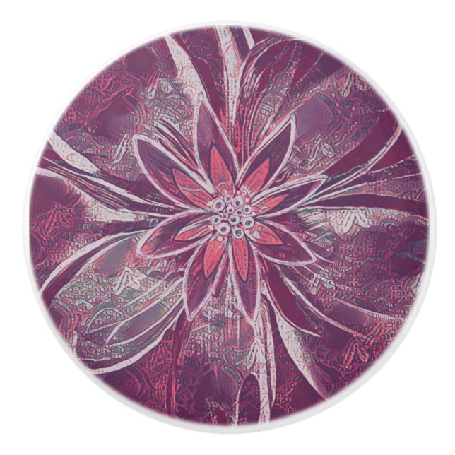 Pomo De Cerámica Estilo de flor único (Anverso)