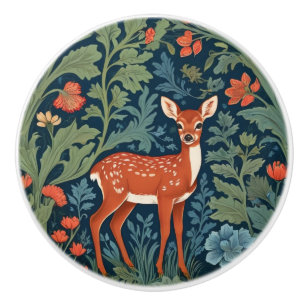 Pomo De Cerámica Estilo del venado William Morris frente al alba