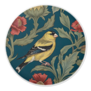 Pomo De Cerámica Estilo William Morris Ave Goldfinch Americano Dere