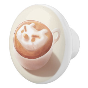 Pomo De Cerámica Estoy espumando con sentimientos - arte del café