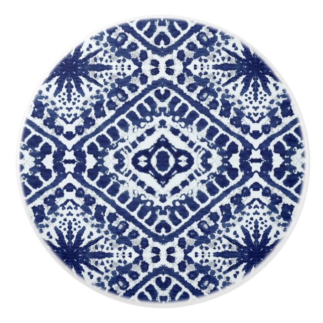 Pomo De Cerámica Estrella azul rusa blanca de la marina de playa Sh (Anverso)