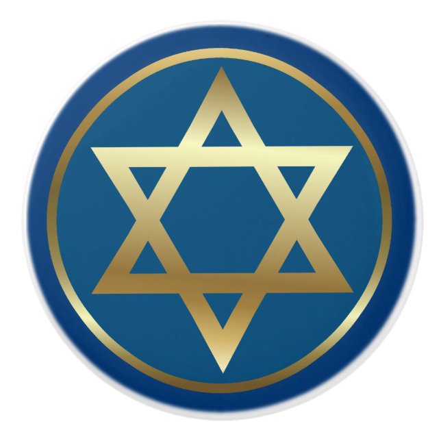 Pomo De Cerámica Estrella de David Ceramic Knob (Anverso)