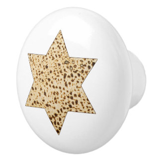Pomo De Cerámica Estrella de David de la Pascua Matzah