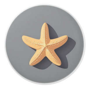 Pomo De Cerámica Estrella de mar y su sombra