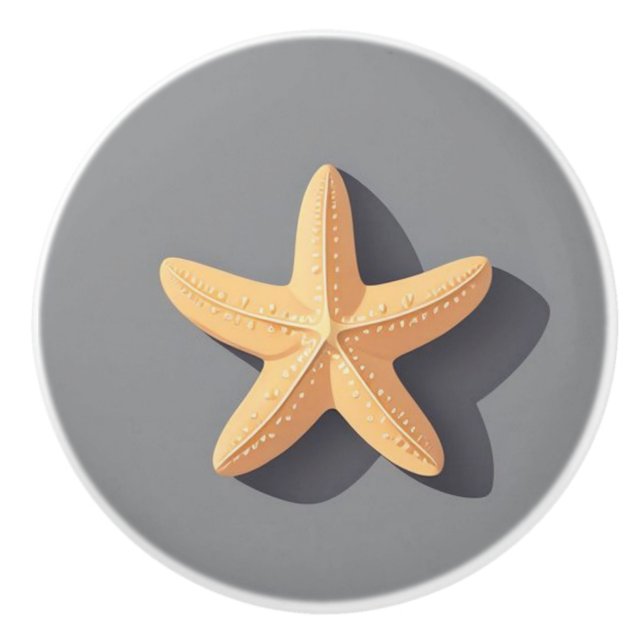 Pomo De Cerámica Estrella de mar y su sombra (Anverso)