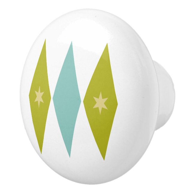 Pomo De Cerámica Estrellas de diamantes verdes azules y aguacate (Derecha)