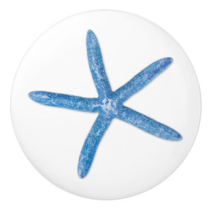 Pomo De Cerámica Estrellas de mar azules