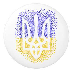 Pomo De Cerámica Estrellas de tridente de heraldry de Ucrania