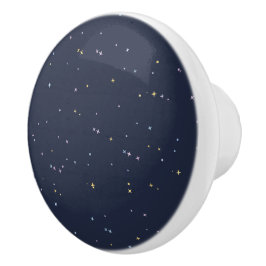 Pomo De Cerámica Estrellas Lindas En Un Cielo Nocturno Brillante