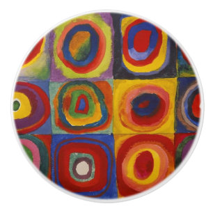 Pomo De Cerámica Estudio de color de Kandinsky Cuadrados Coloridos