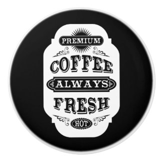 Pomo De Cerámica Etiqueta retra del café