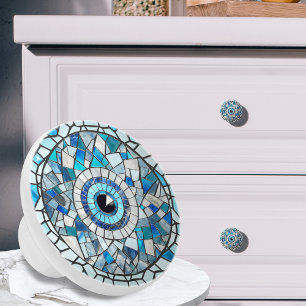 Pomo De Cerámica Evil Eye Amulet Mosaic Art