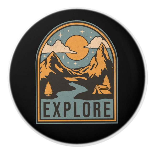 Pomo De Cerámica Explorar el diseño de texto (Anverso)