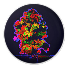 Pomo De Cerámica Explosión de árbol neón