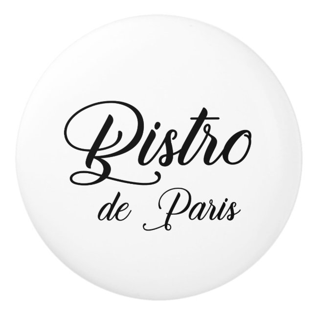 Pomo De Cerámica Extracción de cajón de Rótulo de época del Bistro  (Anverso)
