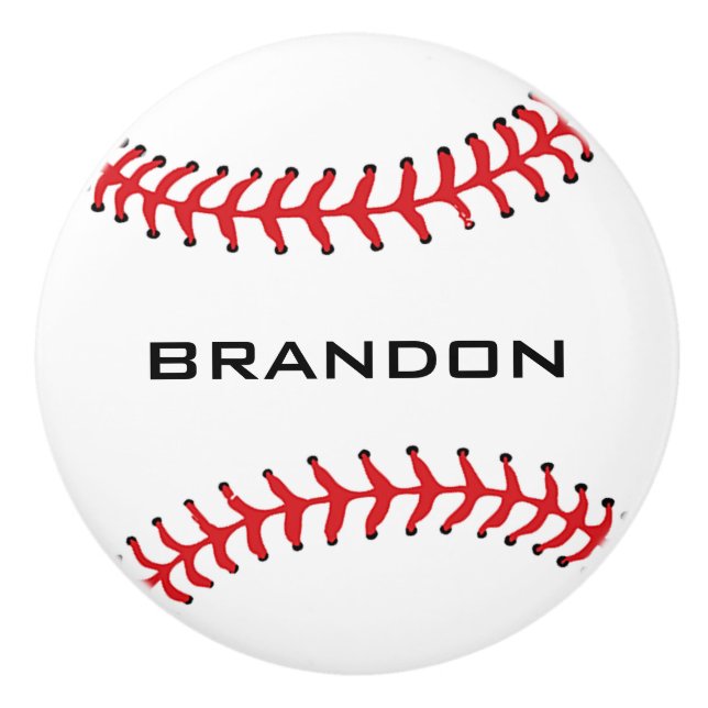 Pomo De Cerámica Extracción de cerámica de diseño de béisbol (Anverso)