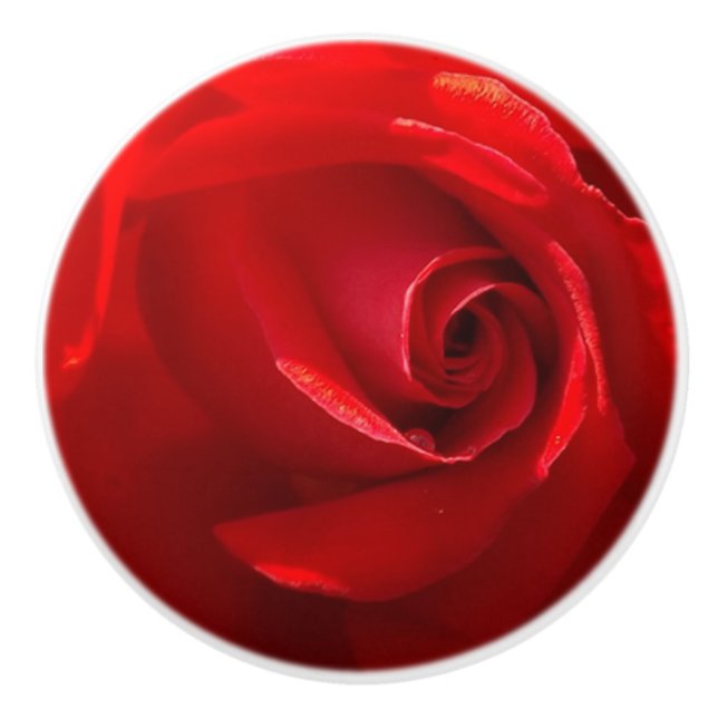 Pomo De Cerámica Extracción de cerámica de la rosa roja (Anverso)