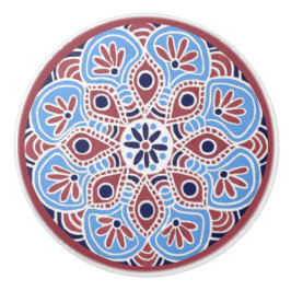 Pomo De Cerámica Extracción de cerámica roja y azul