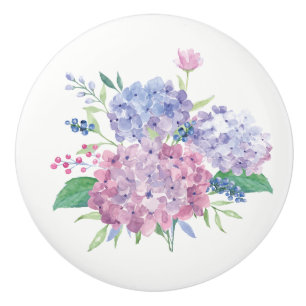 Pomo De Cerámica Extracción de drenajes de cerámica - Hydrangeas de