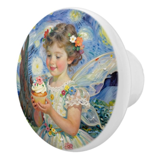 Pomo De Cerámica Fairy Girl with Cupcake| Fairytale (Derecha)