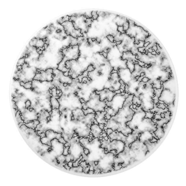 Pomo De Cerámica Falso botón de cerámica de mármol blanco (Anverso)